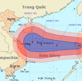 Bão Nari tiến nhanh vào biển Đông