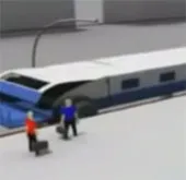 Đoàn tàu độc đáo đón, trả khách không cần dừng