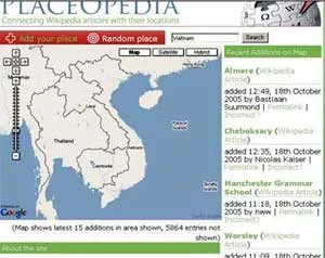 Placeopedia - chỉ dẫn địa lý "tích hợp" từ Google và Wikipedia