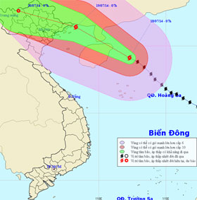 Bão Thần Sấm tăng tốc tiến sâu vào vịnh Bắc Bộ