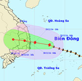 Bão số 4 tiến nhanh vào đất liền