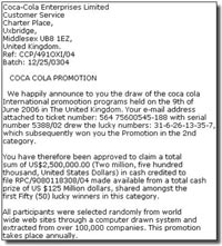 Xuất hiện trò lừa đảo trên mạng “Xổ số Coca Cola”