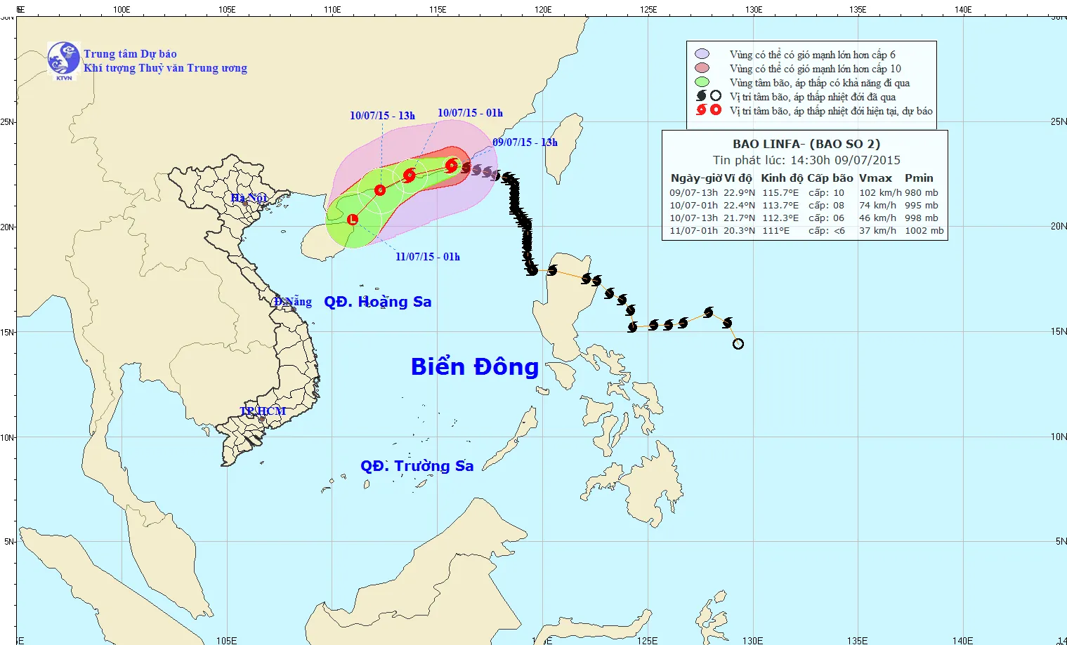 Bão Linfa đổi hướng, có thể ảnh hưởng tới Việt Nam