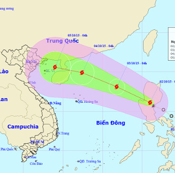 Bão Mujigae tiến gần biển Đông