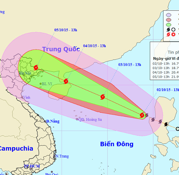 Bão Mujigae có thể đổ bộ Quảng Ninh - Hải Phòng