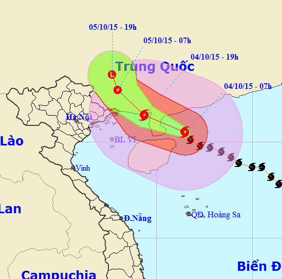 Bão Mujigae di chuyển nhanh và ngày càng mạnh hơn