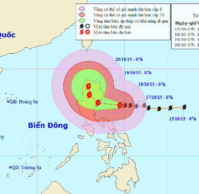 Bão Koppu chuyển hướng đi lên phía Bắc