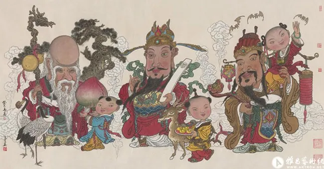Ông thọ tay cầm đào tiên.
