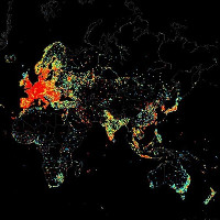 Bản đồ các thiết bị kết nối Internet trên Trái Đất