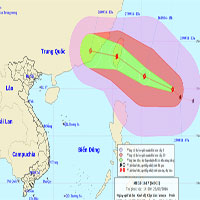 Xuất hiện cơn bão mạnh cấp 14 đang tiến vào biển Đông