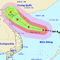 Bão số 7 giật cấp 17 tiến thẳng Quảng Ninh - Nam Định