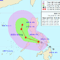 Bão Tokage giật cấp 10 - 11 hướng vào biển Đông