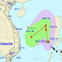 Bão Tokage trên biển Đông, hướng Nam Trung Bộ