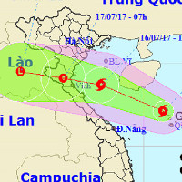 Bão số 2 giật cấp 9 - 10 hướng vào Thanh Hóa đến Hà Tĩnh