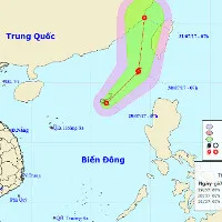 Áp thấp nhiệt đới trên biển Đông di chuyển chậm