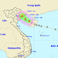 Áp thấp nhiệt đới vào bờ, miền Bắc mưa to