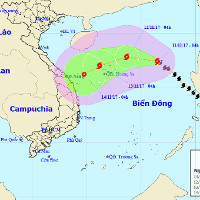 Bão số 13 đang tiến gần đến Quần đảo Hoàng Sa