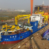 Trung Quốc công bố siêu tàu xây đảo nhân tạo mới