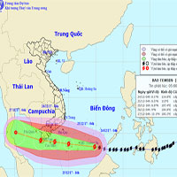 Bão Tembin sẽ gây sóng cao tới 9 mét khi vào nước ta