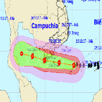 Tối nay bão Tembin vào Cà Mau
