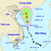 Áp thấp nhiệt đới chuyển hướng, di chuyển lên phía Bắc