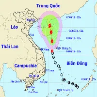 Áp thấp nhiệt đới chuyển hướng, di chuyển lên phía Bắc