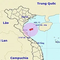 Vùng áp thấp trên Biển Đông đang hướng vào Thanh Hóa - Hà Tĩnh