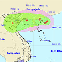 Áp thấp nhiệt đới trên biển Đông mạnh lên thành bão - cơn bão Bebinca