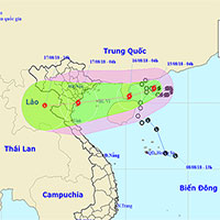 Bão số 4 đổi hướng và mạnh dần lên