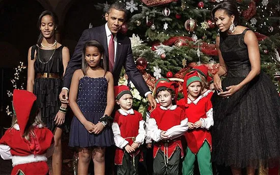 Tổng thống Mỹ Barack Obama cùng gia đình vui Giáng sinh.