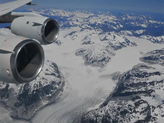 Sông băng British Columbia (Canada) chụp từ máy bay.