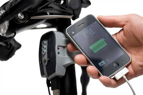 Xe đạp sạc pin cho iPhone.