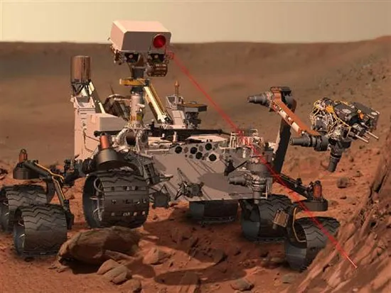 Hình minh họa tàu thám hiểm Curiosity hoạt động trên sao Hỏa.