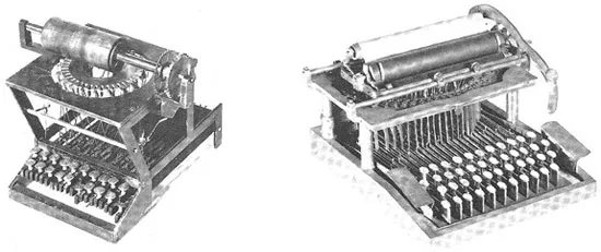 Sholes & Glidden thử nghiệm máy đánh chữ vào khoảng năm 1873