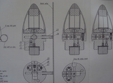 Bản vẽ cấu tạo ngòi hẹn giờ điện tử