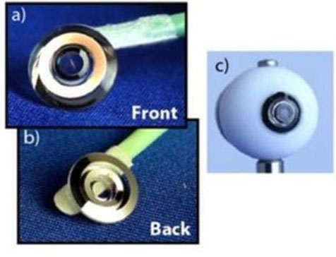 Kính sát tròng được trang bị yếu tố thiên văn để tập trung ánh sáng vào võng mạc