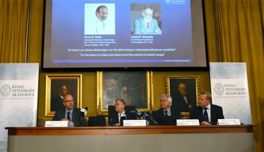 Lễ trao giải Nobel Kinh tế diễn ra tại Thụy Điển năm 2012