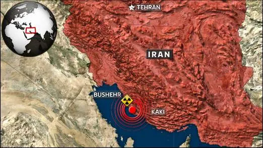 Bản đồ khu vực xảy ra động đất của Iran