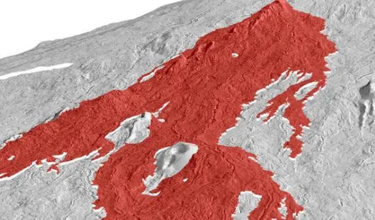 Bản đồ 3D dòng dung nham của núi lửa Mauna Loa được tạo thành từ công nghệ sử dụng tia laser.