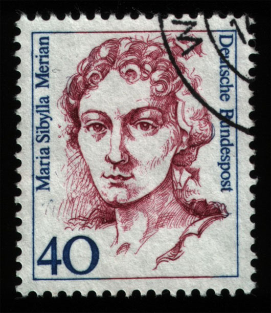 Maria Sibylla Merian trên tem thư của nước Đức