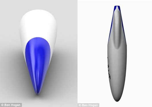 Một bản thiết kế thử ban đầu (trái) và hình dạng hiện tại của Arion1