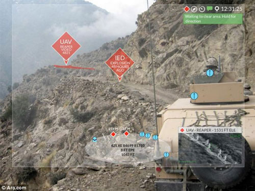 Hình ảnh sẽ hiển thị trước màn hình thiết bị đeo đầu của quân đội Mỹ