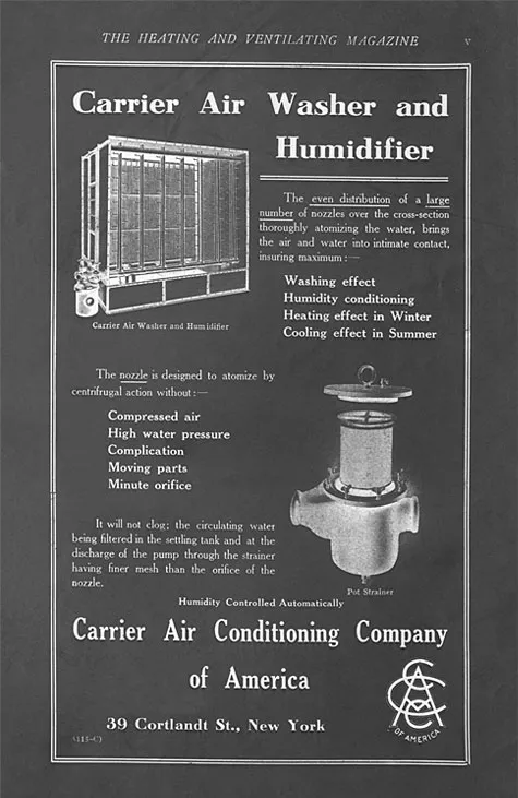 Một tờ quảng cáo máy điều hòa không khí của công ty Carrier