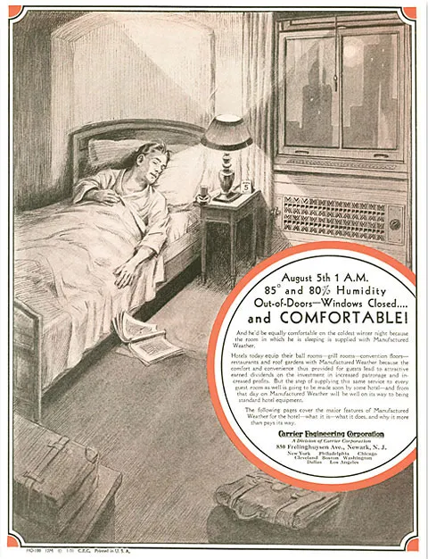 Một mẫu quảng cáo hệ thống điều hòa tại nhà vào những năm 1940