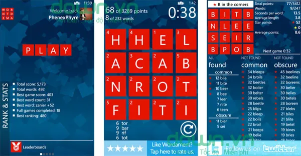 Wordament for Windows Phone