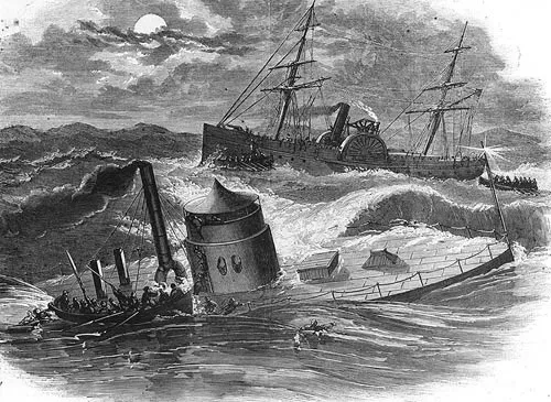 USS Monitor là một con tàu chạy bằng hơi nước bọc vỏ sắt của Mỹ, được hoàn thiện trong thời kỳ nội chiến.Tàu bị chìm trong một cơn bão ngoài khơi Bắc Carolina năm 1863.