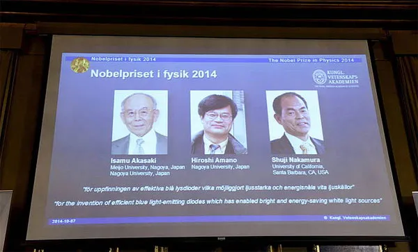 Chân dung ba nhà khoa học nhận giải Nobel Vật lý 2014.