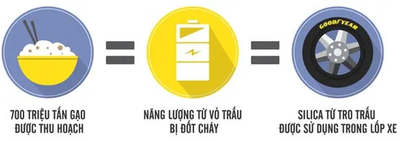 Tro trấu có thể trở thành nguồn nguyên liệu sản xuất lốp xe trong tương lai gần.
