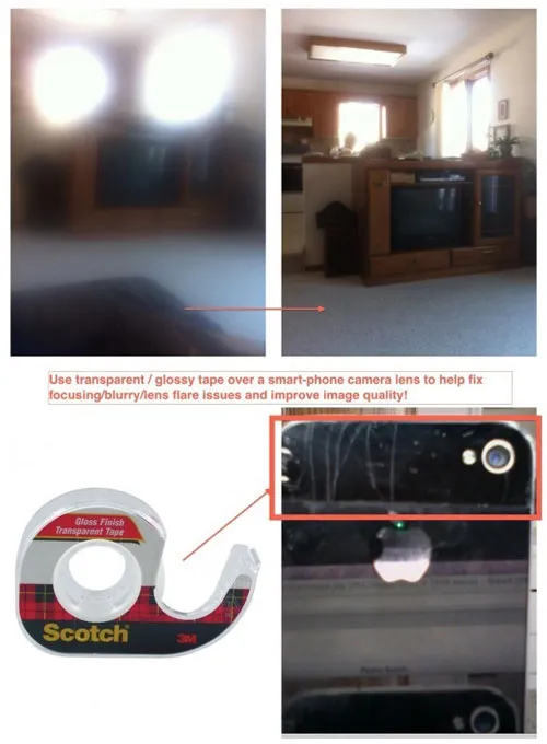 Dùng băng dính trong để khắc phục tình trạng camera bị mờ