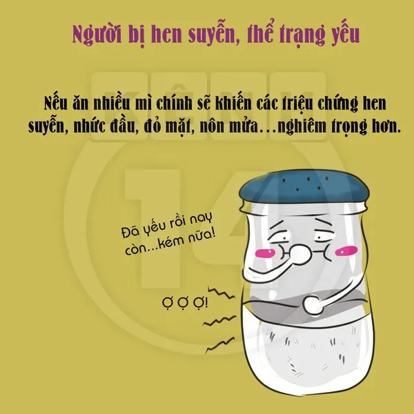 Người hen suyễn, thể lực yếu thì không nên ăn nhiều bột ngọt